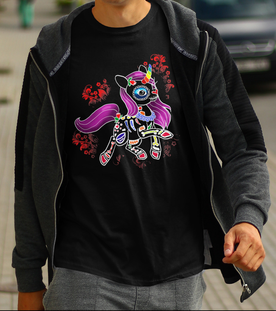 Unicorn Skeleton Dia De Los Muertos Unicorn T-Shirt