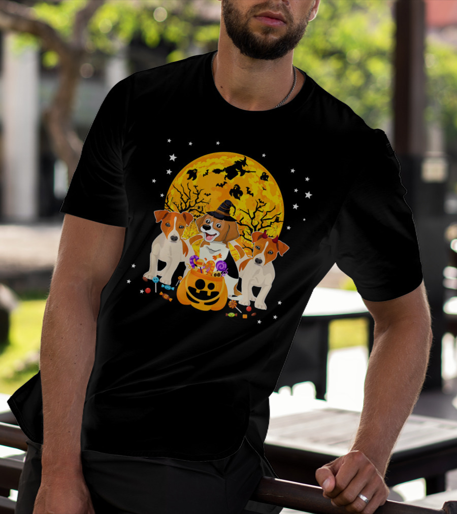 Halloween Jack Russell Terrier Candy Moon Magic T-Shirt