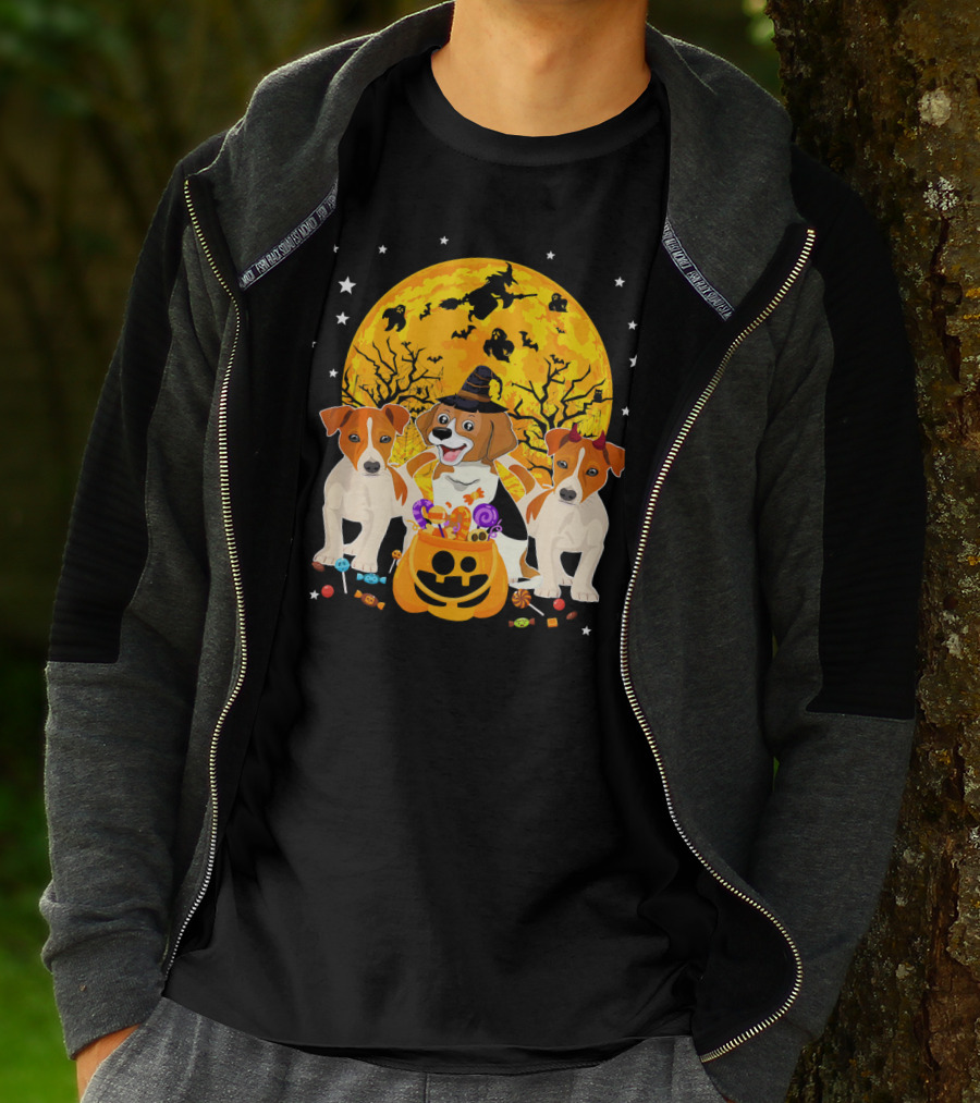 Halloween Jack Russell Terrier Candy Moon Magic T-Shirt