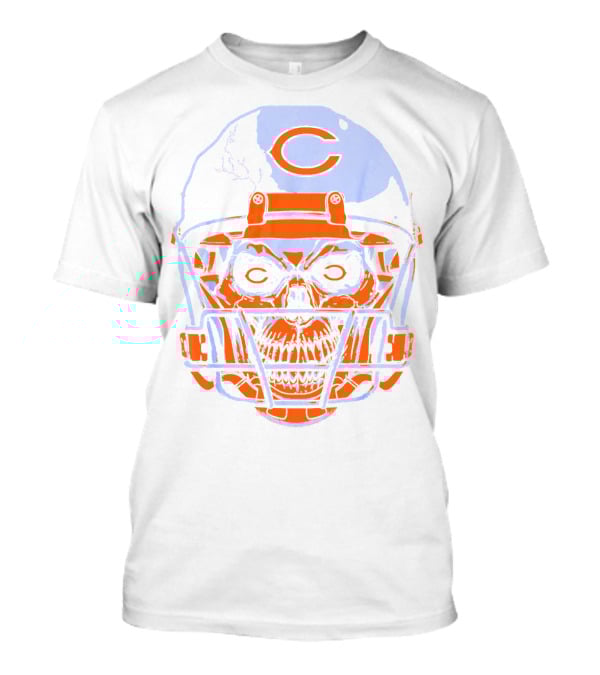 Chicago Bears Skull Helmet Halloween Football Skeleton T-Shirt