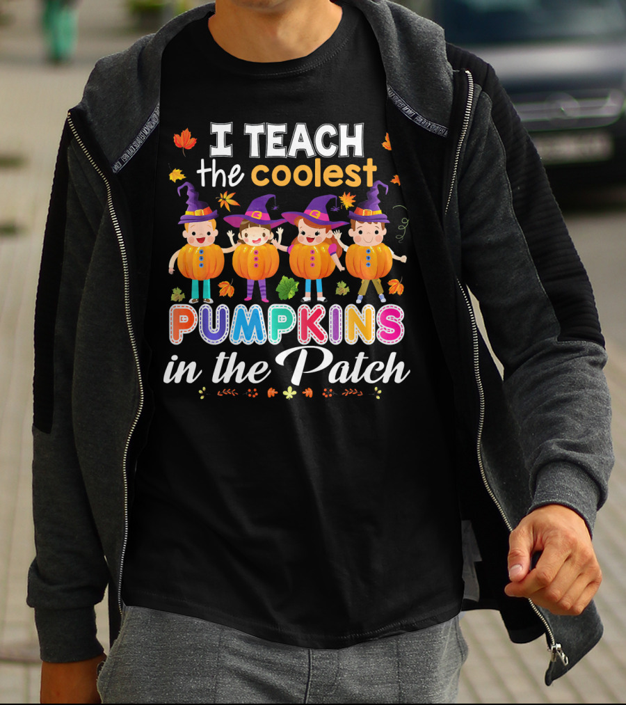 I Teach The Coolest Pumpkins In The Patch Halloween Kids Teachers T-Shirt