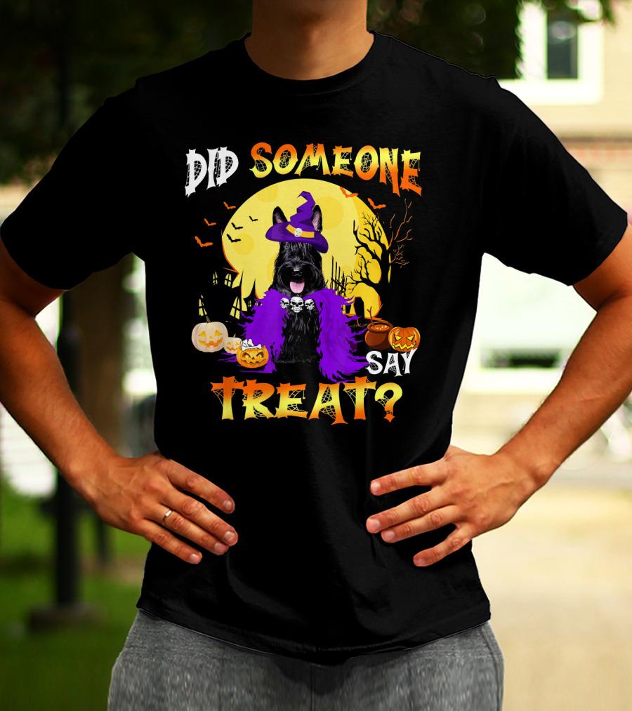 Scottish Terrier Dog Halloween Did Someone Say Treat? T-Shirt