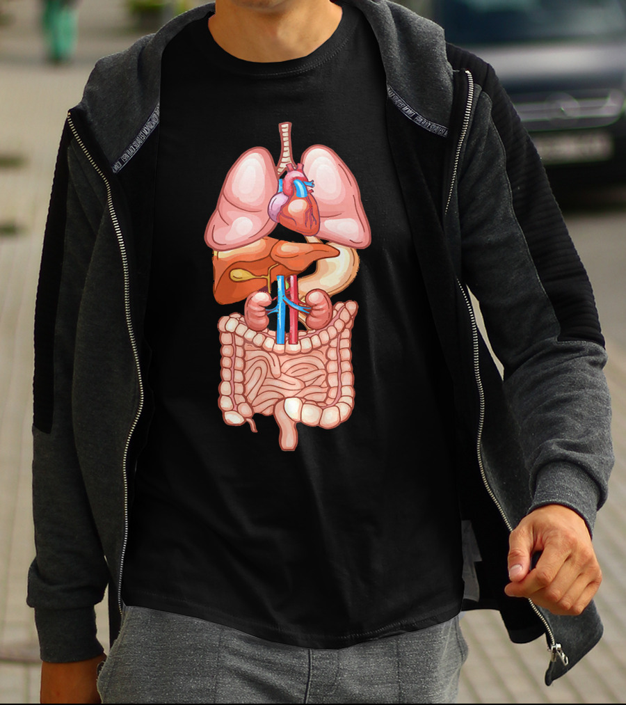 Halloween Anatomy Internal Organ Diagram T-Shirt