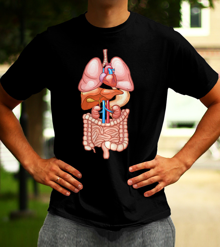 Halloween Anatomy Internal Organ Diagram T-Shirt