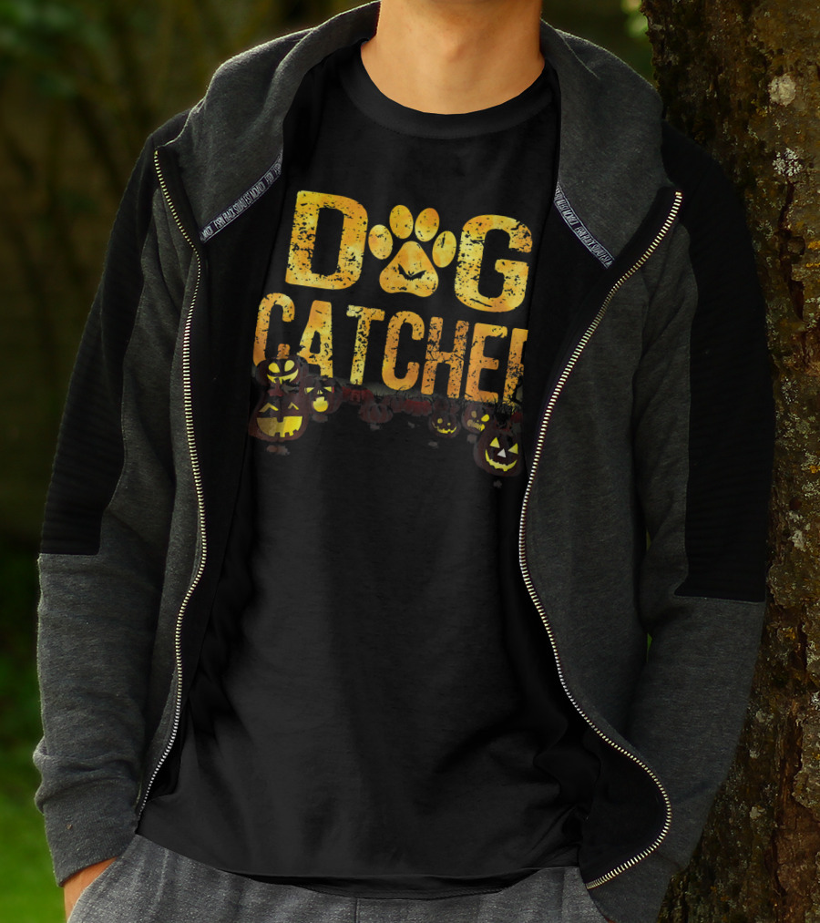 Dog Catcher Halloween Pumpkins Scary Costume T-Shirt