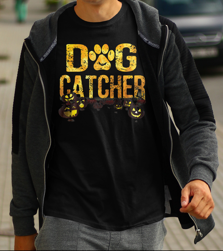 Dog Catcher Halloween Pumpkins Scary Costume T-Shirt