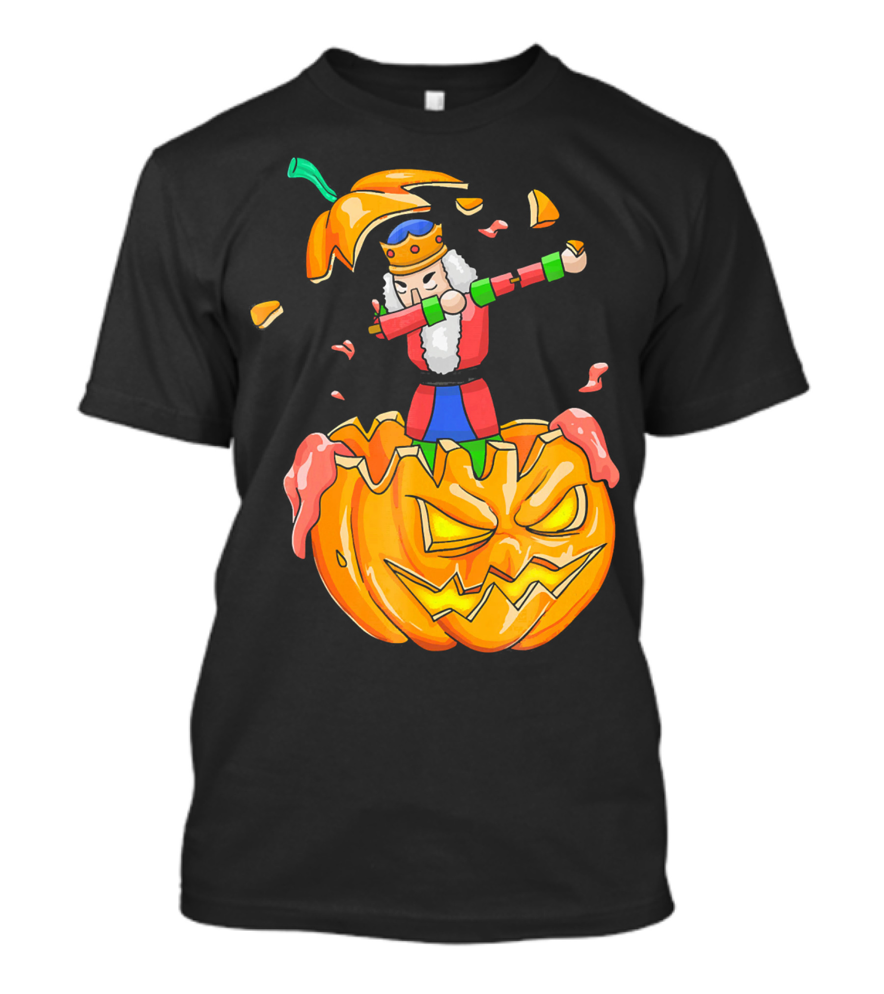 Nutcracker Dabbing On Giant Halloween Pumpkin Fun T-Shirt
