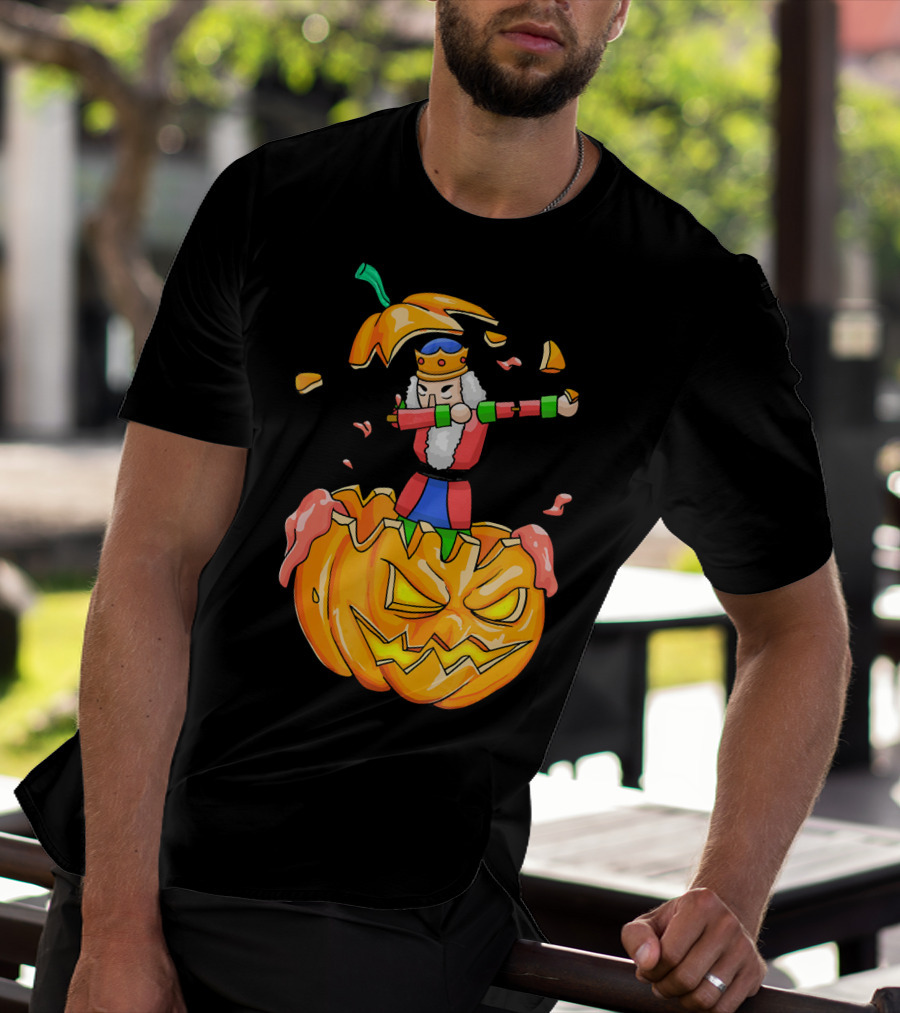 Nutcracker Dabbing On Giant Halloween Pumpkin Fun T-Shirt