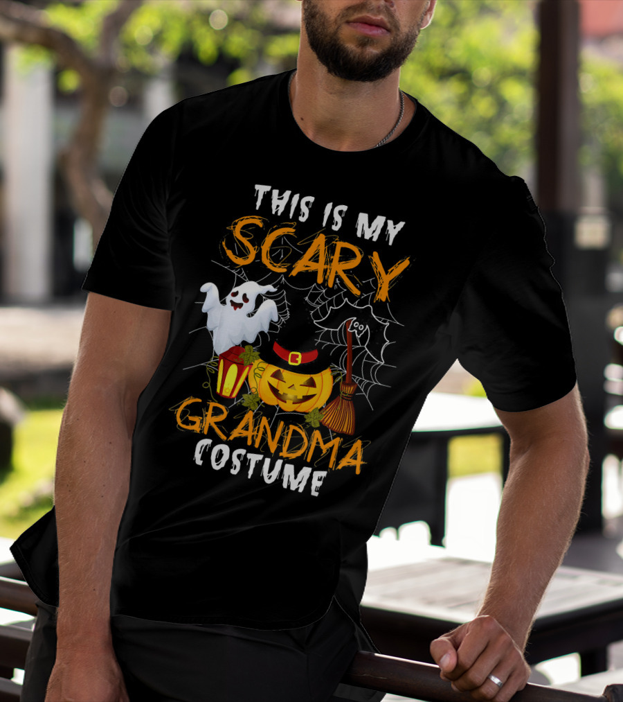 This Is My Scary Grandma Halloween Costume Ghost Pumpkin Spider Web T-Shirt