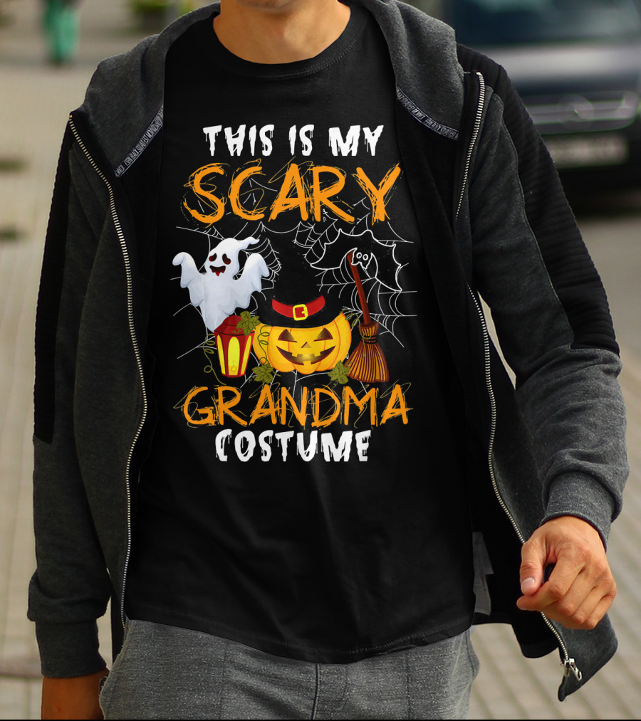 This Is My Scary Grandma Halloween Costume Ghost Pumpkin Spider Web T-Shirt
