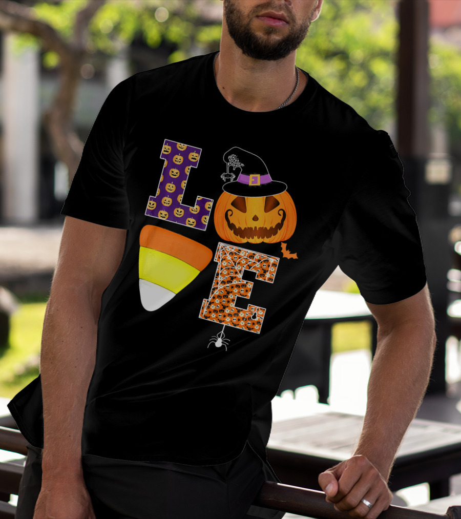 Halloween Pumpkin Candy Corn Love T-Shirt