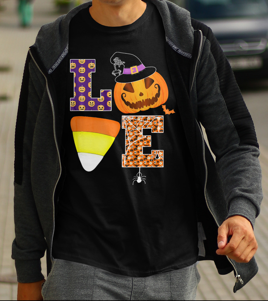 Halloween Pumpkin Candy Corn Love T-Shirt