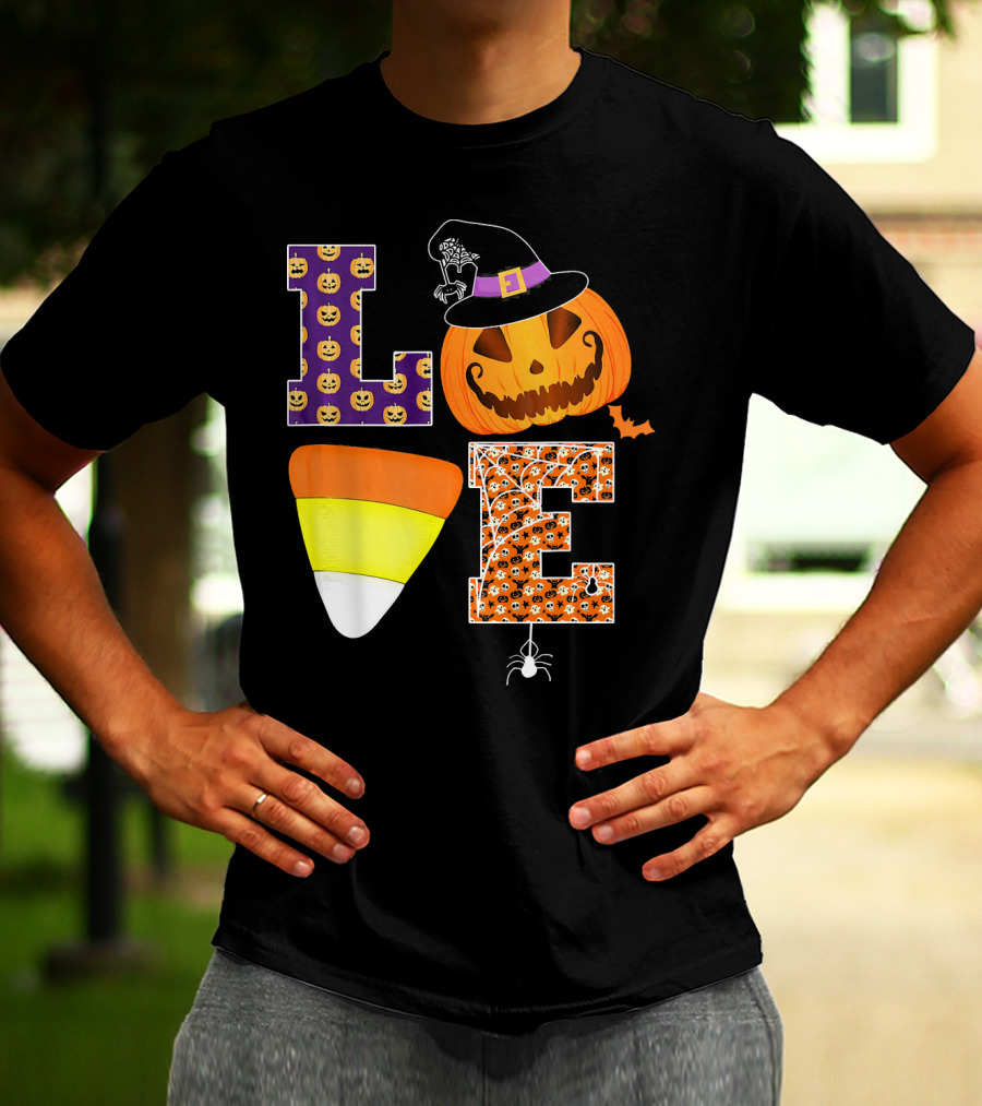 Halloween Pumpkin Candy Corn Love T-Shirt