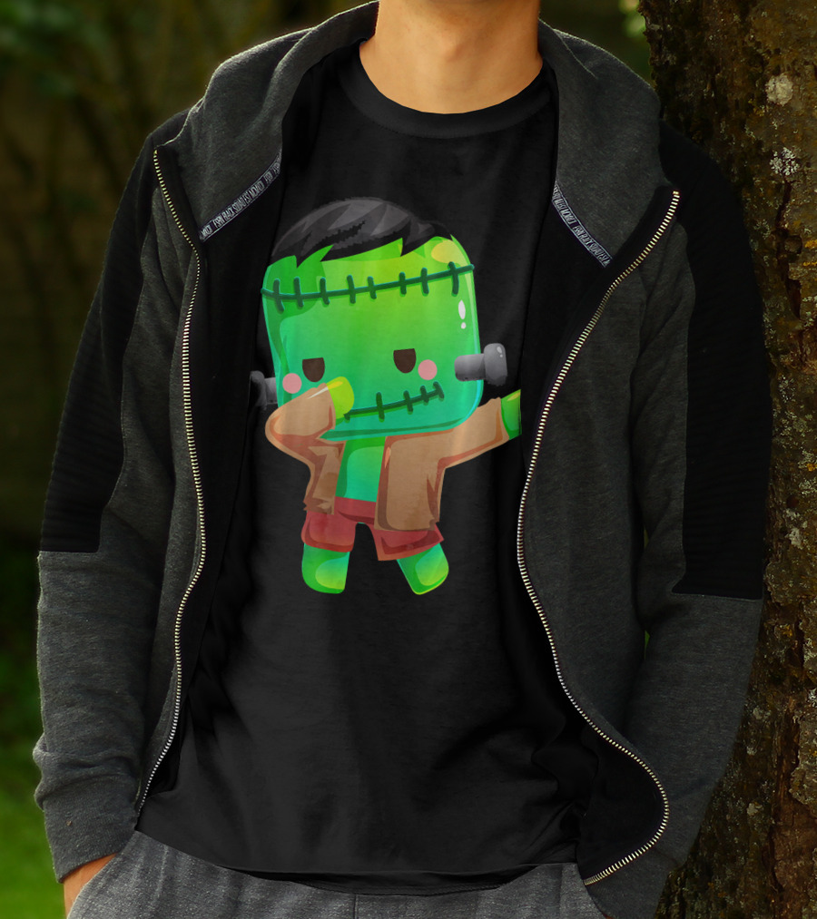 Cute Cartoon Dabbing Frankenstein Monster T-Shirt