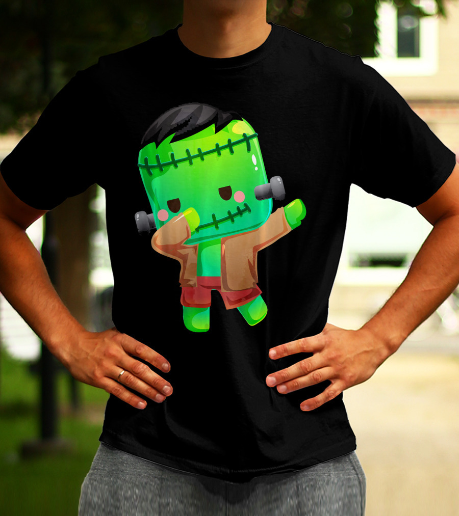 Cute Cartoon Dabbing Frankenstein Monster T-Shirt
