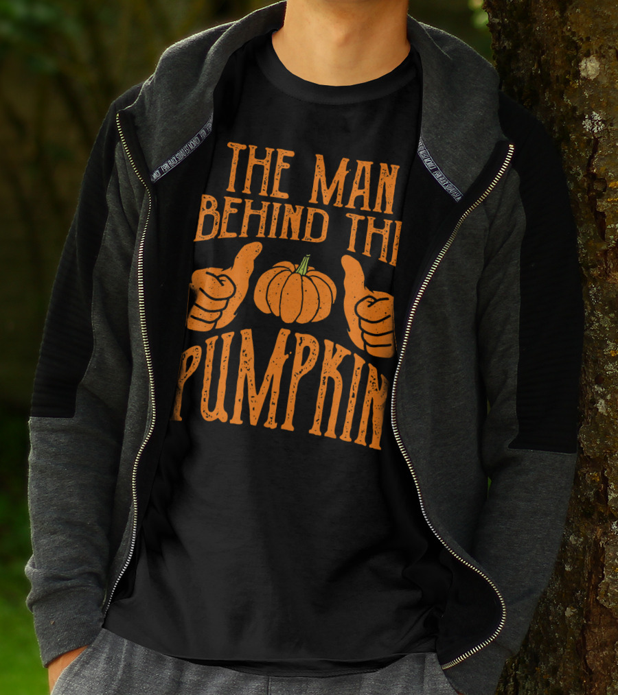 The Man Behind The Pumpkin Halloween Pregnancy Funny Man T-Shirt
