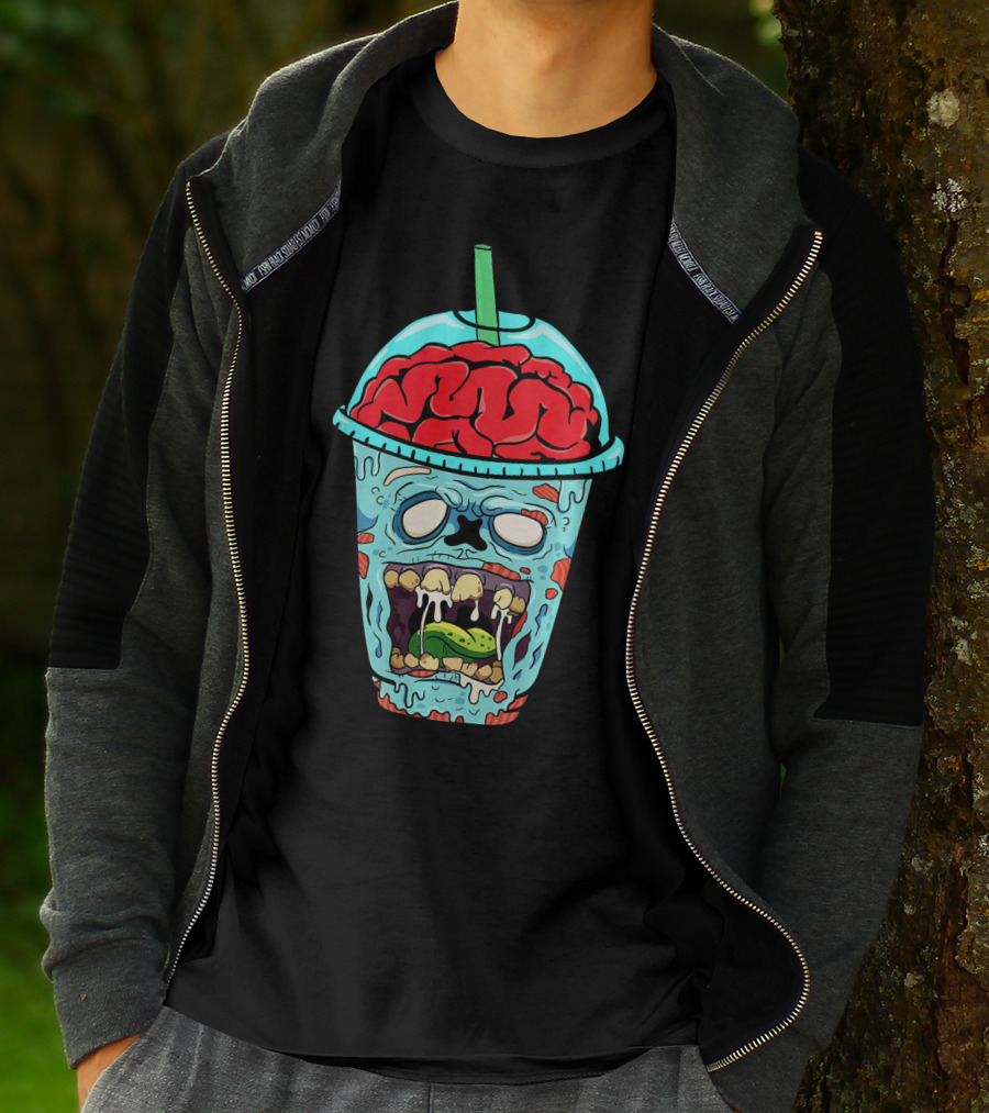Zombie Apocalypse Brain Slushy Drink Horror T-Shirt