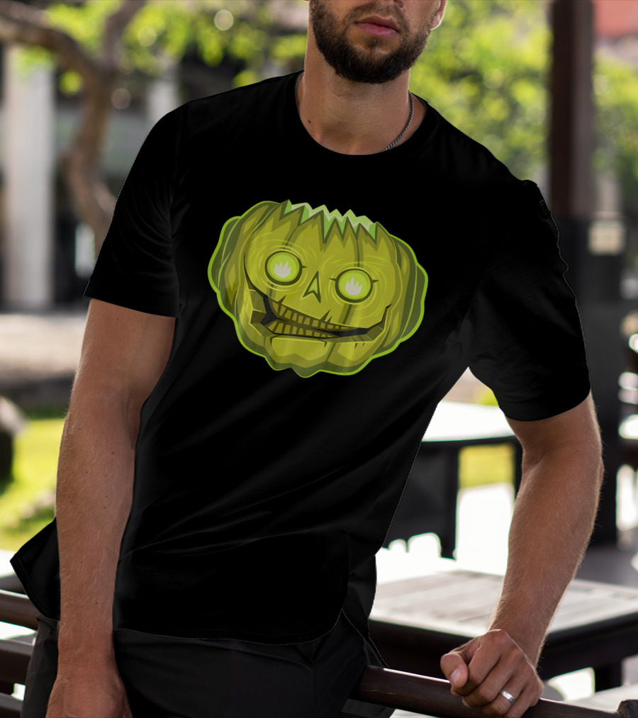 Halloween Zombie Pumpkin Glowing Skull T-Shirt