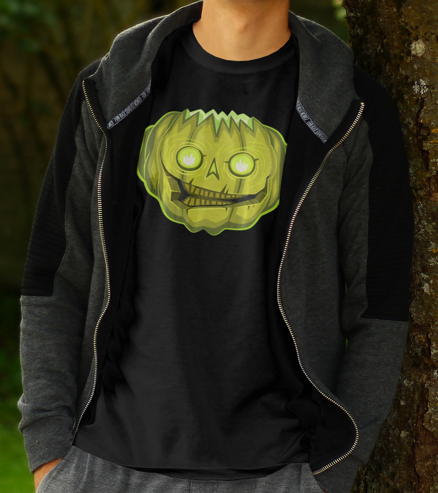 Halloween Zombie Pumpkin Glowing Skull T-Shirt