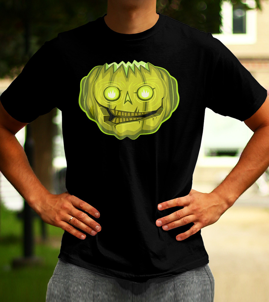 Halloween Zombie Pumpkin Glowing Skull T-Shirt