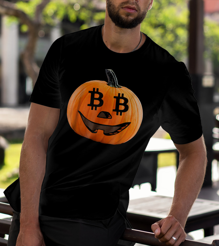 Bitcoin Pumpkin Halloween Costume Crypt T-Shirt