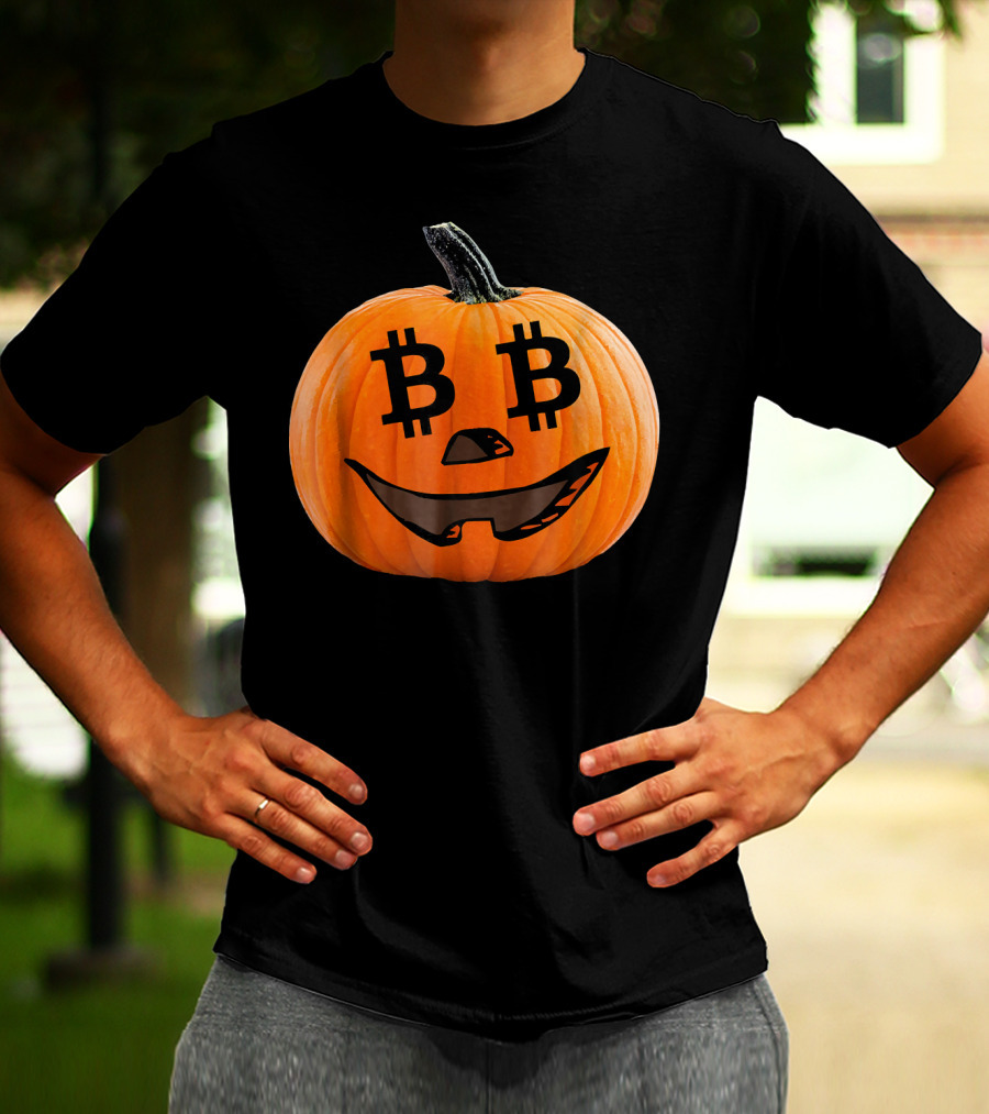 Bitcoin Pumpkin Halloween Costume Crypt T-Shirt