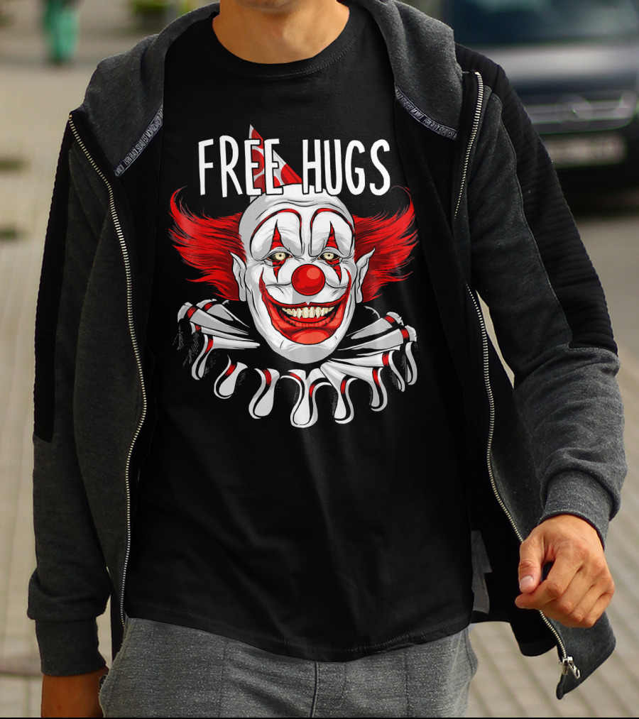 Free Hugs Creepy Scary Clown Halloween T-Shirt