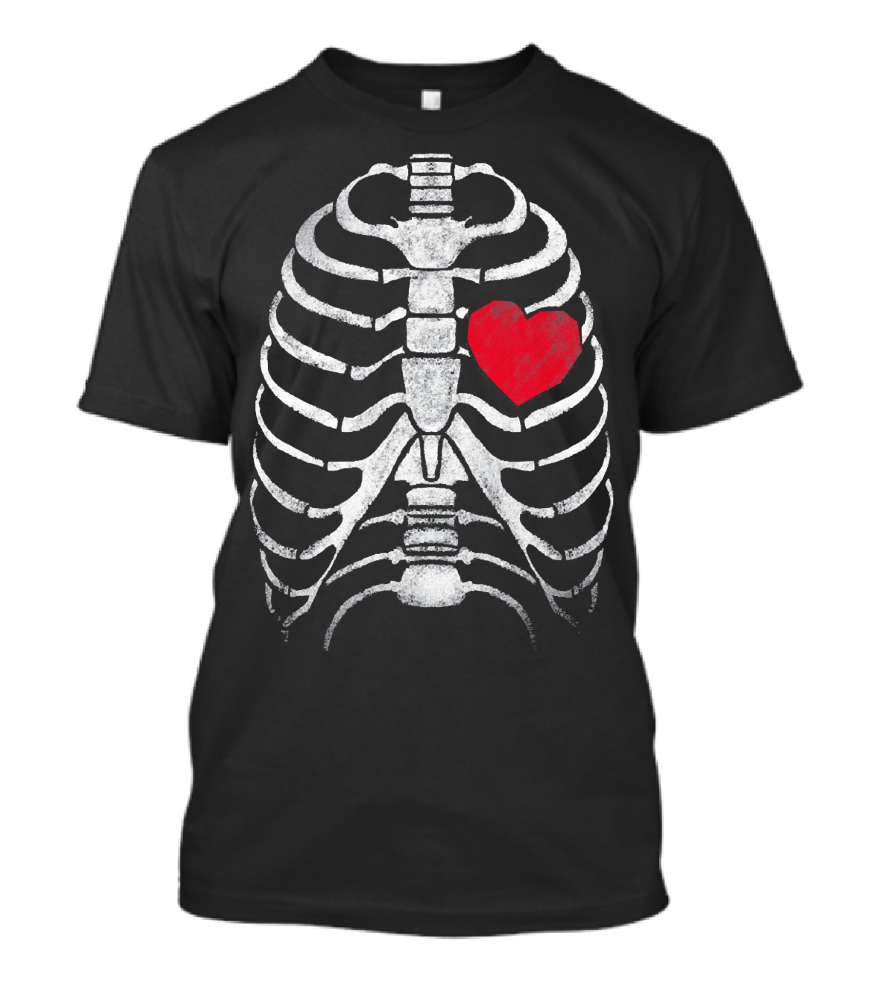 Skeleton Ribcage With Heart Funny Vale Valentine's Humor T-Shirt