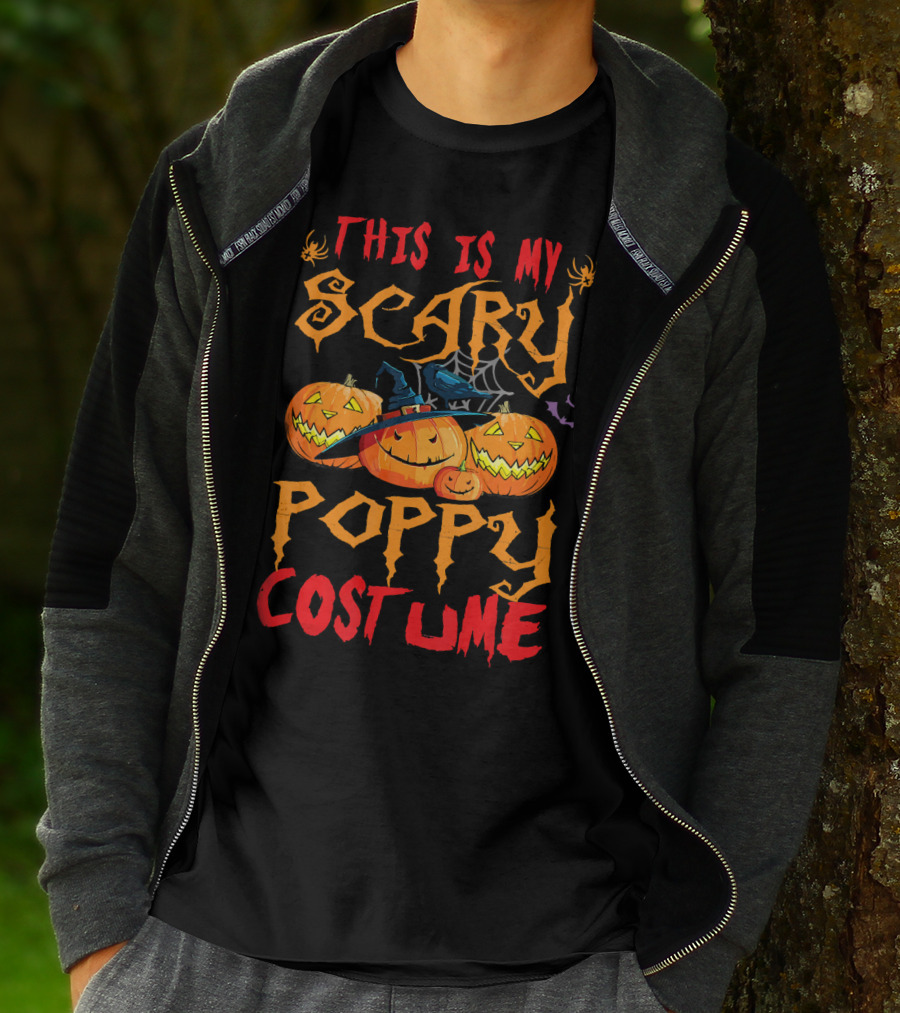 This Is My Scary Poppy Costume Halloween Pumpkins And Witch Hat T-Shirt