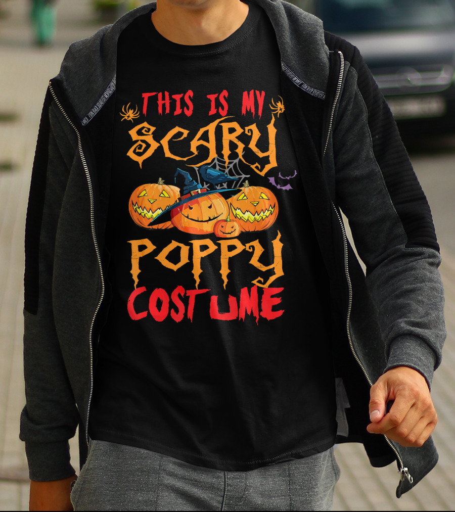 This Is My Scary Poppy Costume Halloween Pumpkins And Witch Hat T-Shirt