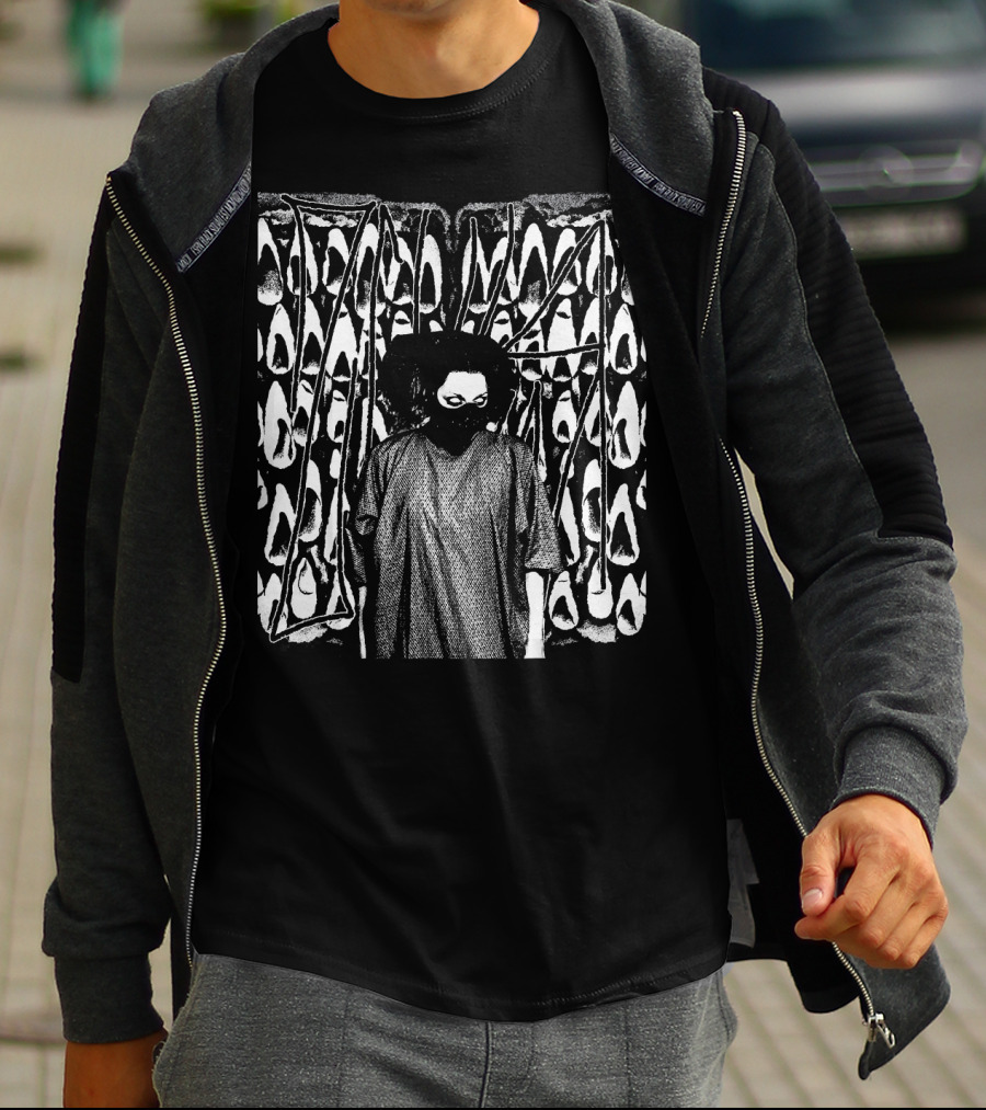 Tricia Lange ZCISSOR Graphic Style Masked Figure Monochrome T-Shirt