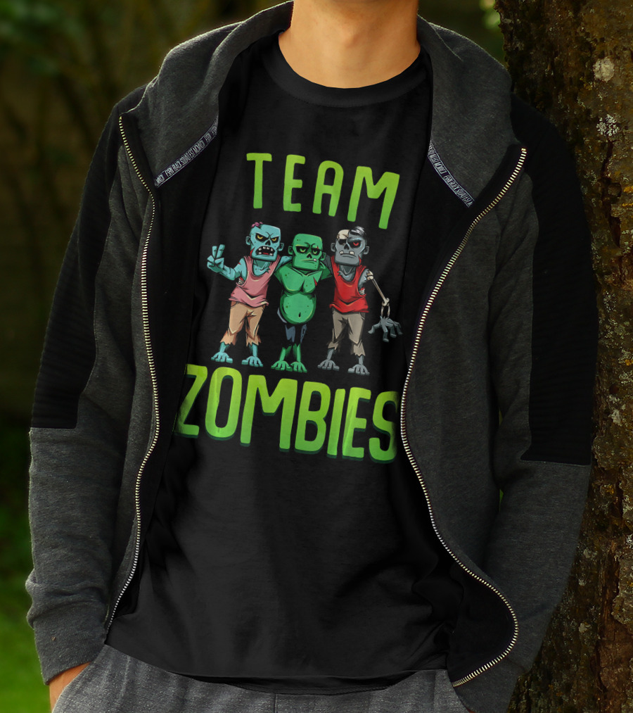 Team Zombies Matching Halloween Zombie Characters T-Shirt