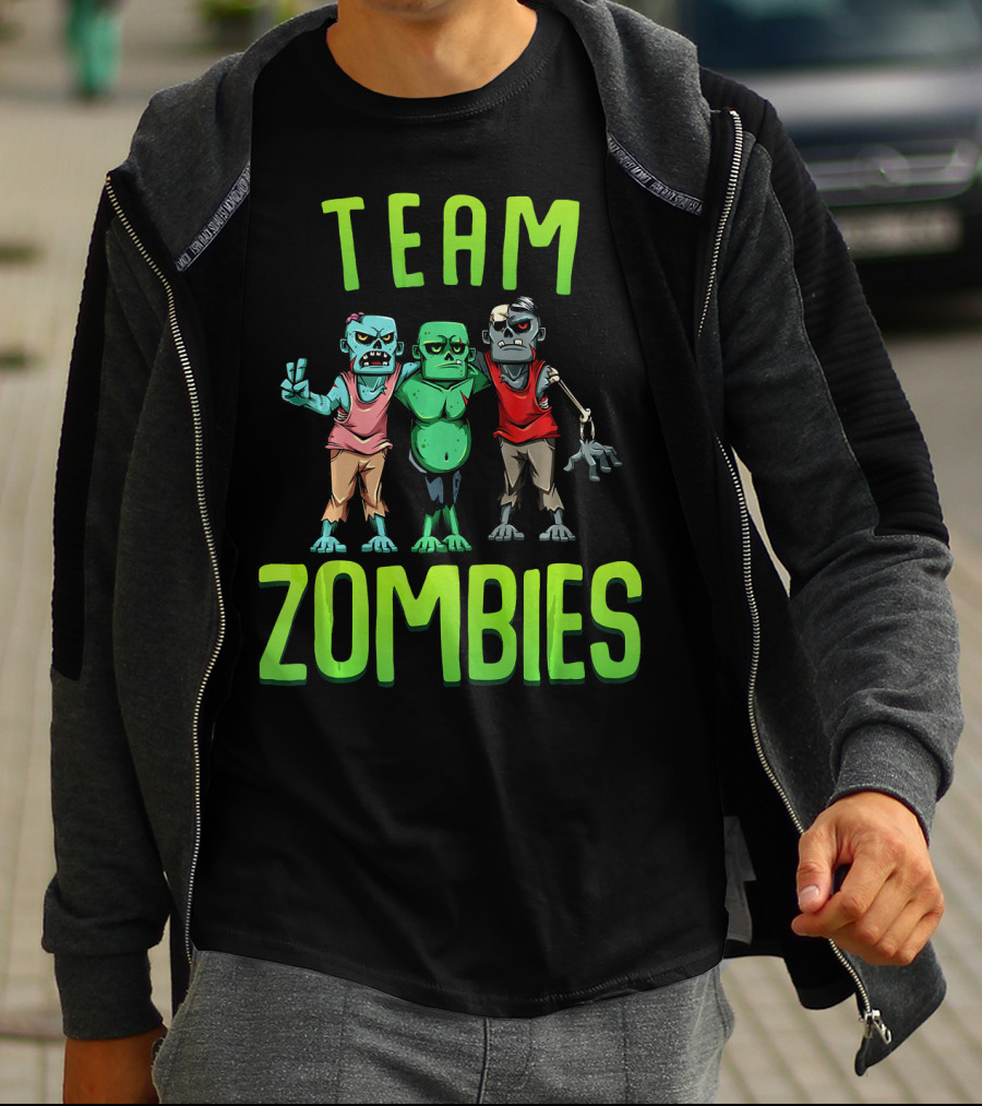 Team Zombies Matching Halloween Zombie Characters T-Shirt