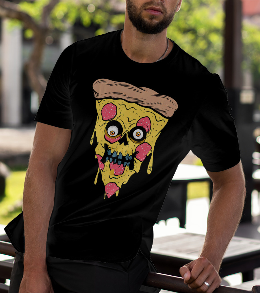 Pizza Zombie Halloween Costume Spooky Slice T-Shirt