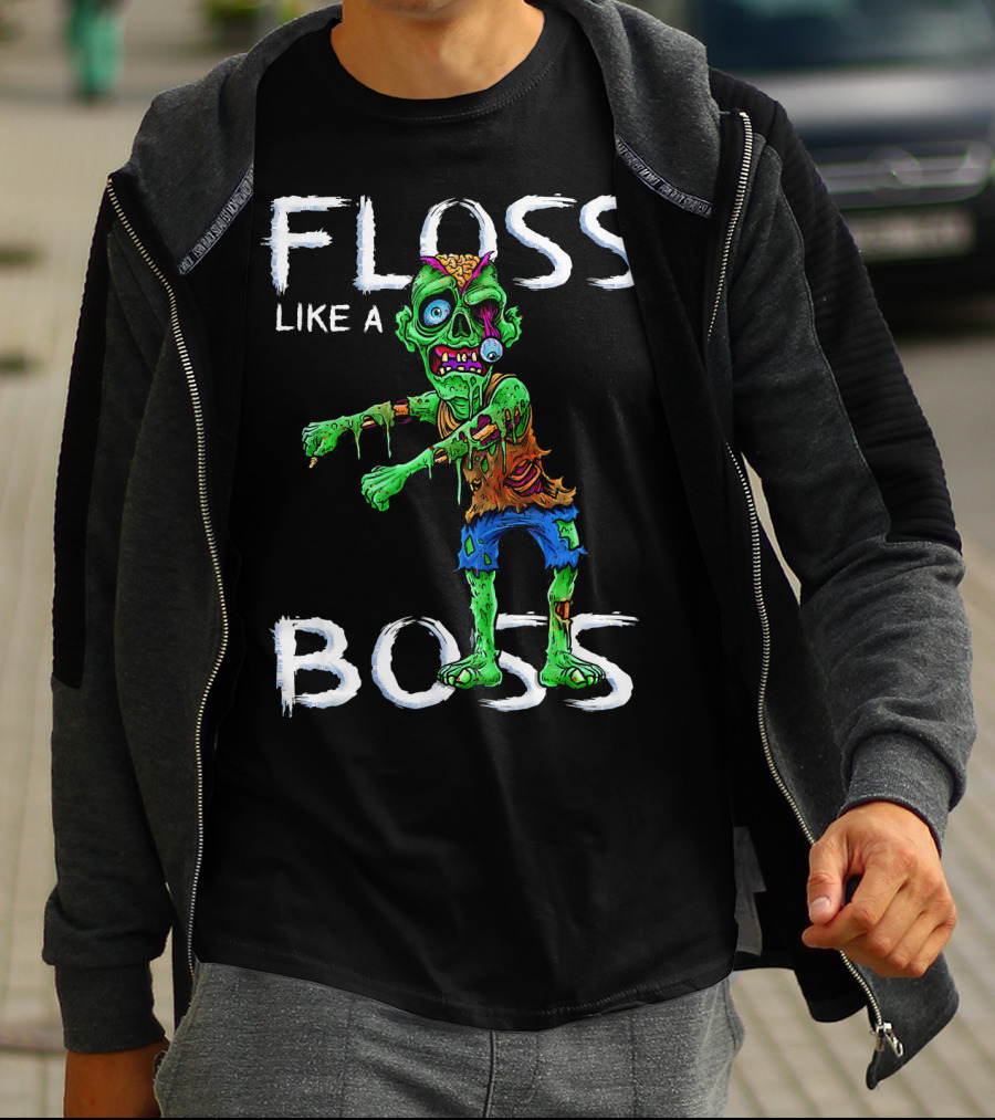Floss Like A Boss Zombie Halloween T-Shirt