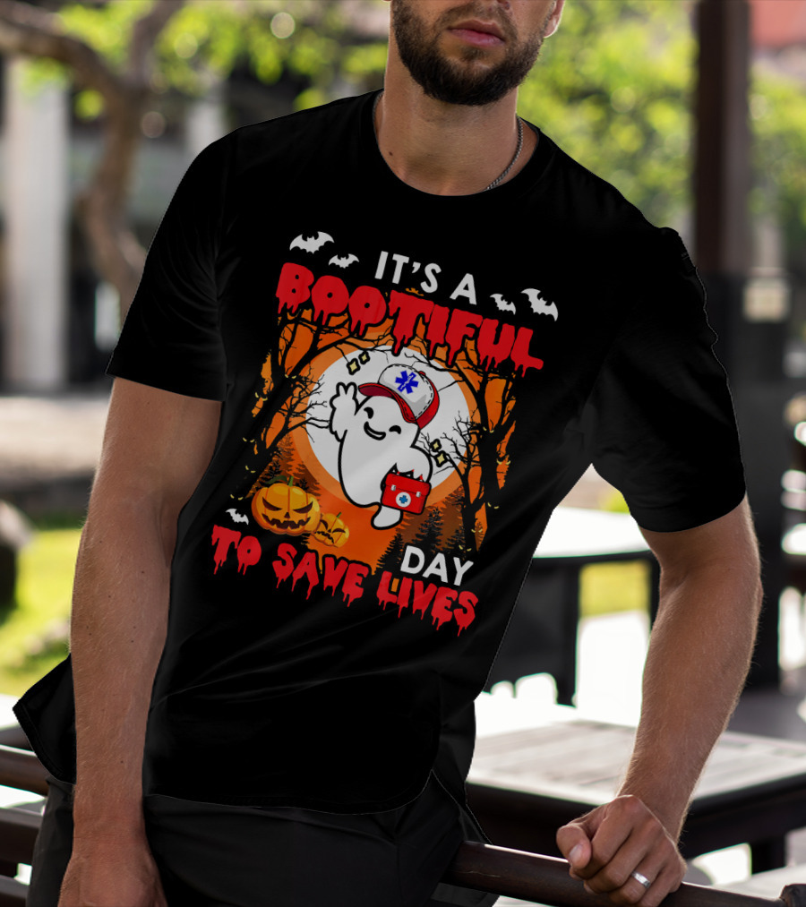 It's A Bootiful Day To Save Lives Halloween Costume Boo T-Shirt
