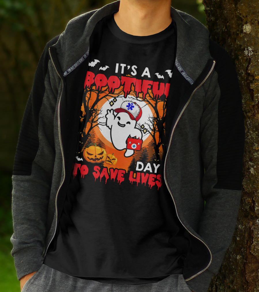 It's A Bootiful Day To Save Lives Halloween Costume Boo T-Shirt