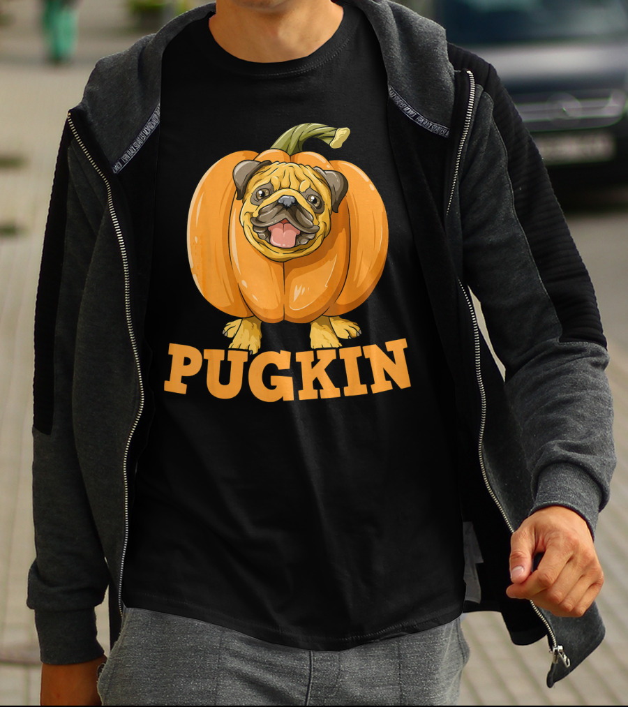 Pugkin Halloween Pug Pumpkin For Pug Lovers T-Shirt
