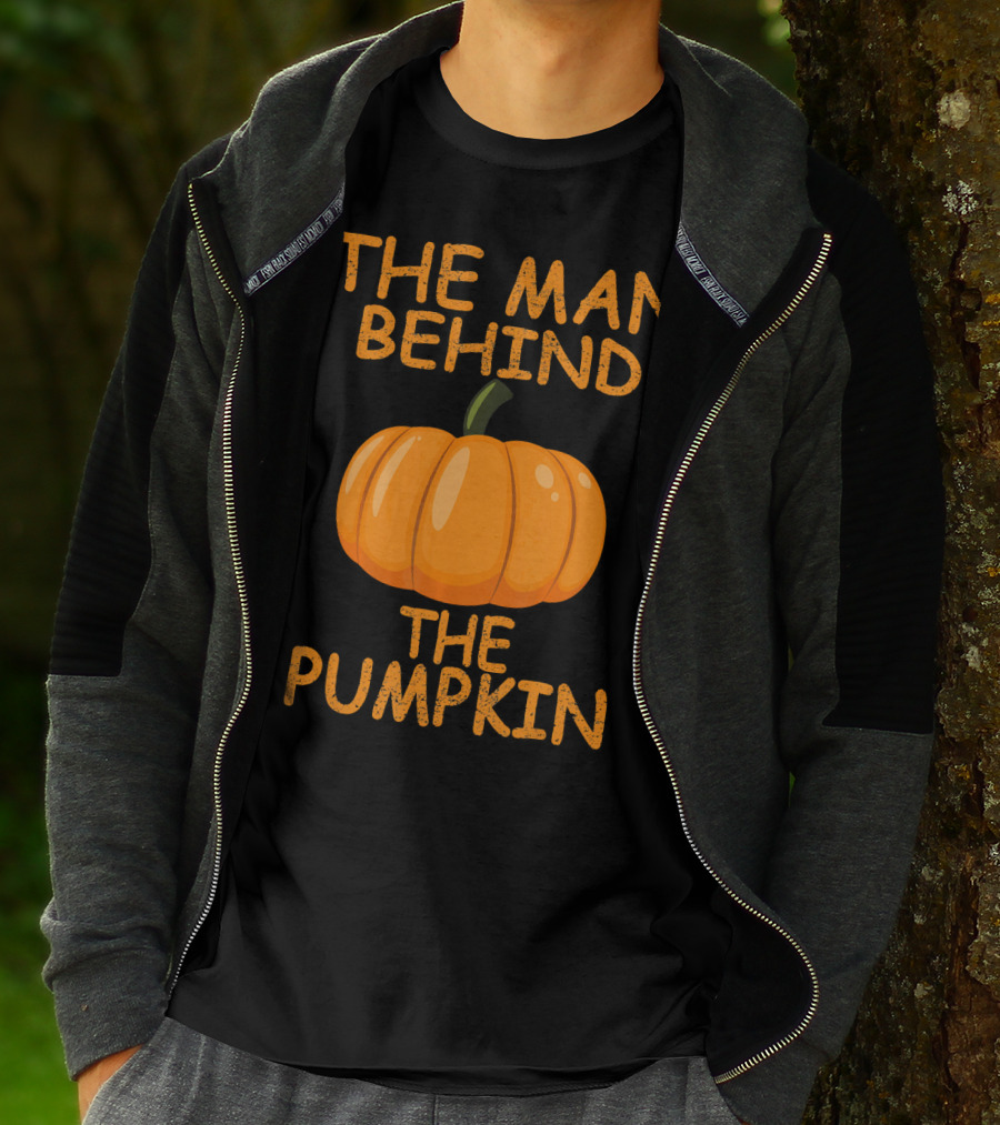 The Man Behind The Pumpkin Funny Halloween Pregnancy T-Shirt