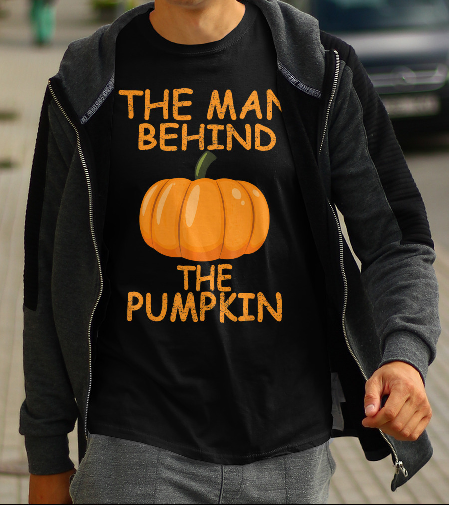 The Man Behind The Pumpkin Funny Halloween Pregnancy T-Shirt