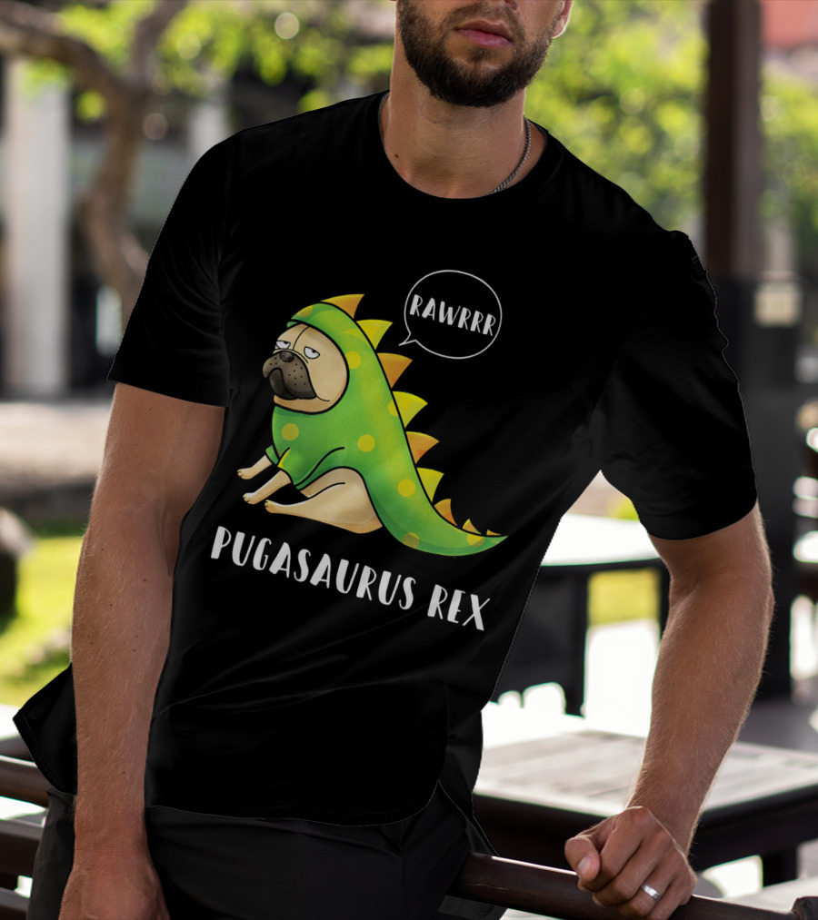 Halloween Pugasaurus Rex Rawrrr Pug T-Shirt