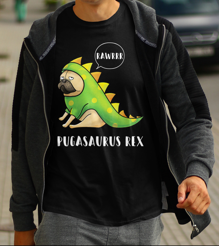 Halloween Pugasaurus Rex Rawrrr Pug T-Shirt