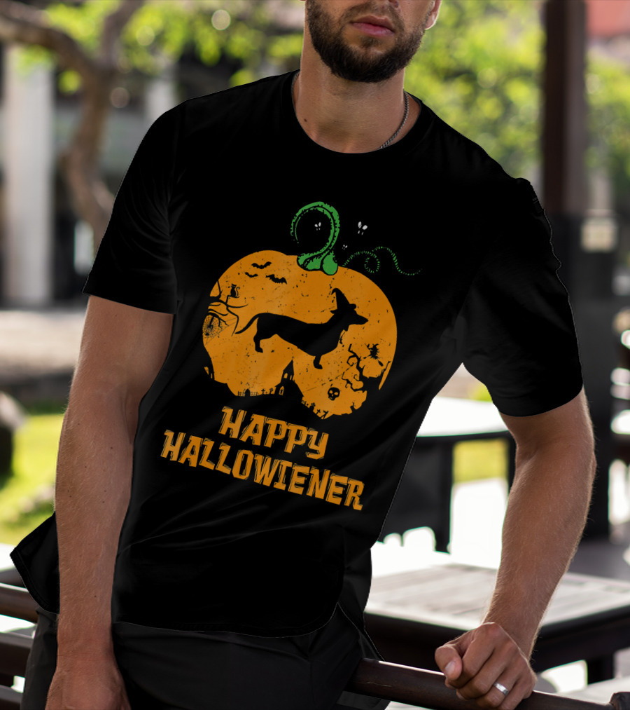 Happy Halloweiner Halloween Dachshund Pumpkin T-Shirt