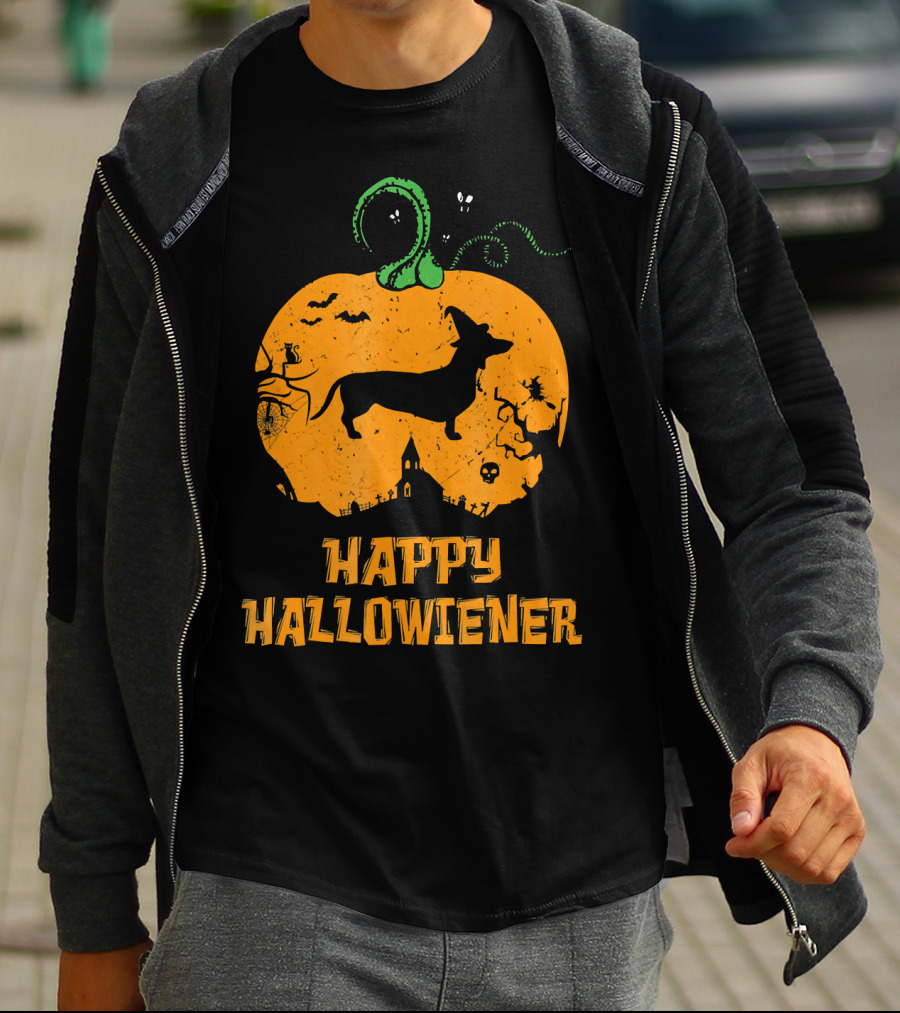 Happy Halloweiner Halloween Dachshund Pumpkin T-Shirt