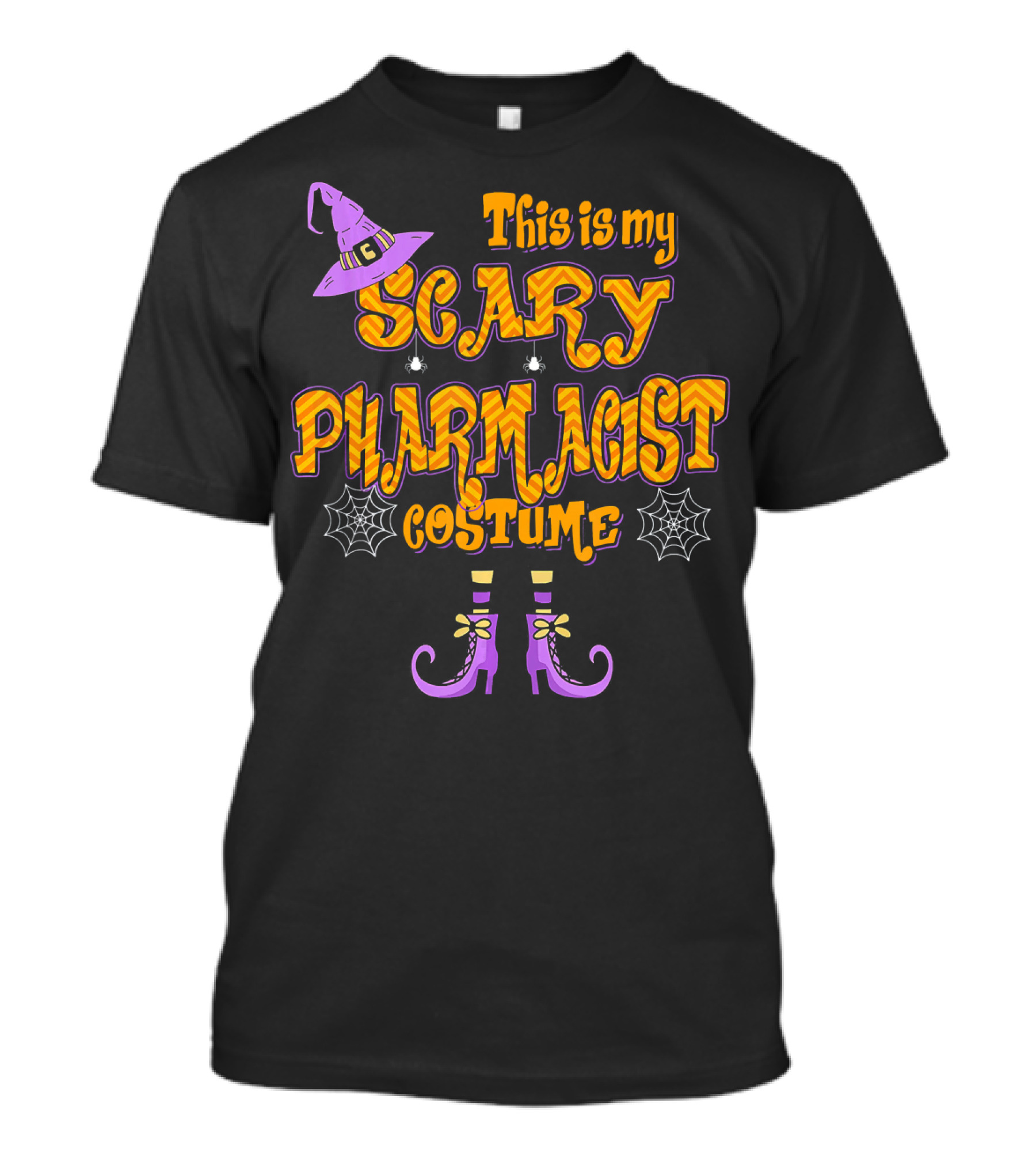 This Is My Scary Pharmacist Costume Hat Boots Spiders Webs T-Shirt