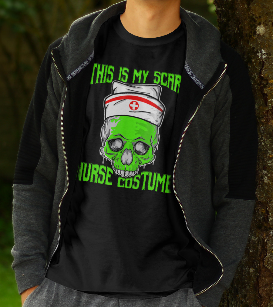 This Is My Scary Green Skeleton Nurse Costume T-Shirt