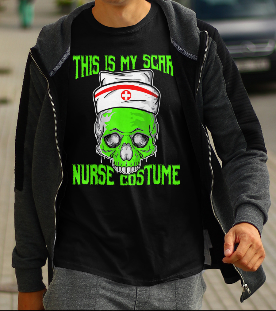 This Is My Scary Green Skeleton Nurse Costume T-Shirt