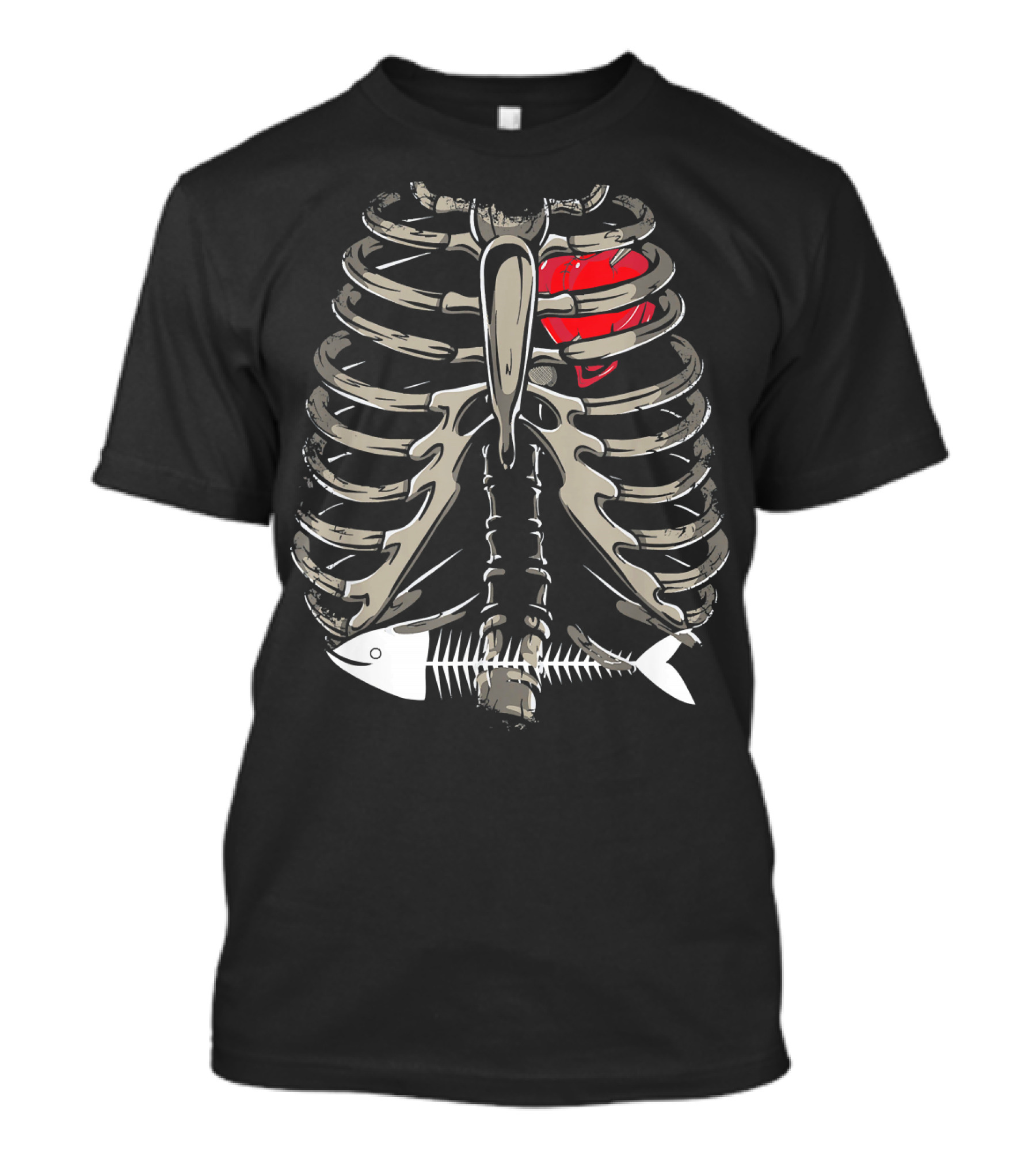 Xray Ribcage Heart Fish Bone Costume Cool Easy T-Shirt