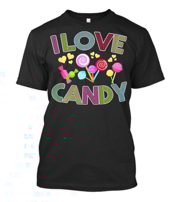 I Love Candy Cute Halloween Trick Or Tre Pops Hearts Colorful Candies T-Shirt