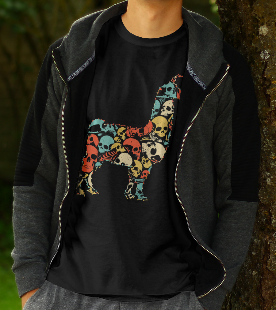 LLAMA Skull Skeleton Bone T-Shirt